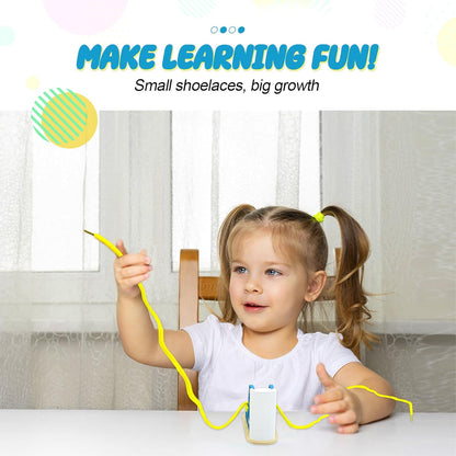 Learn to Tie Shoes for Kids, Wooden Lacing Sneaker Toy,Montessori Educational Toy for Toddlers Ages 4-8