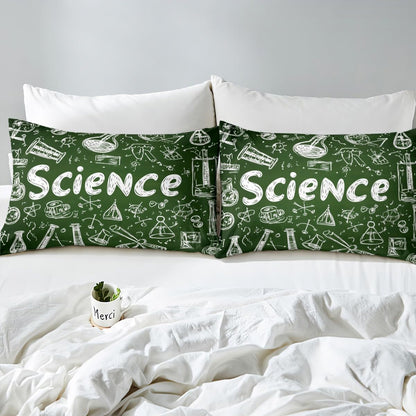 Chemistry Bed Sheets for Kids Teens Girls Boys,Chemical Experiment Fitted Sheet Twin,Science Themed Sheets for Math Lovers,Chemistry Lab Bedding Set,White and Black