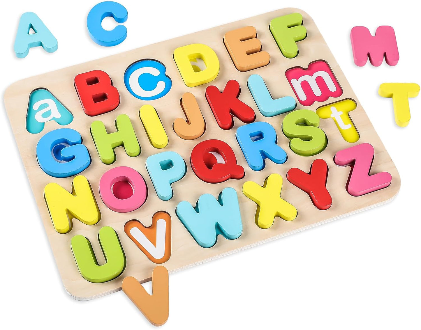 Aile Toddler Wooden Preschool Learning Shape Peg Puzzle Board Toys