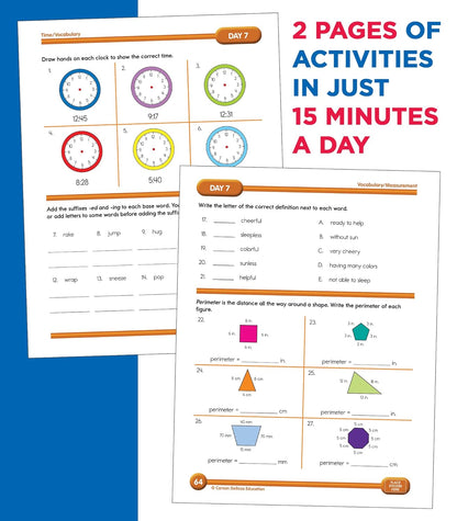Summer Bridge Activities 2nd to 3rd Grade Workbooks, Activity Book with Math, Reading Comprehension, Science, Fitness, Social Studies, Writing Practice, and Flash Cards (Volume 4)
