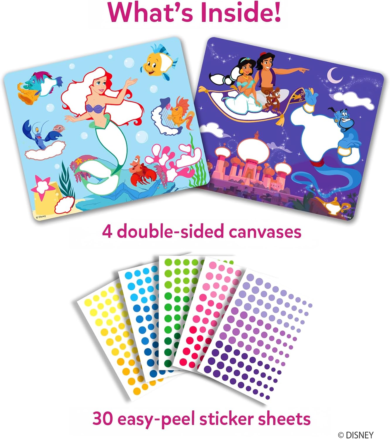 Skillmatics Dot It Sticker Art - Disney Princess, Mess-Free Fun for Kids, 500+ Stickers, Craft Kits, DIY Scrapbooking Activity, Gifts for Girls & Boys Ages 3, 4, 5, 6, 7