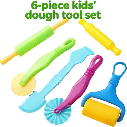 6-Piece Kids’ Dough Tool Set – Colorful, Child-Safe Modeling Clay Accessories for Small Hands