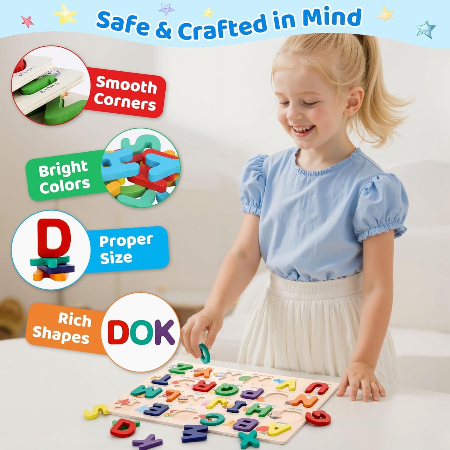 Shape Puzzles Wooden Puzzles for Toddlers, Peg Puzzle Educational Shape Sorter Toys Wooden Shape Board Puzzles, Preschool Learning Educational Toy for Baby Girls Boys