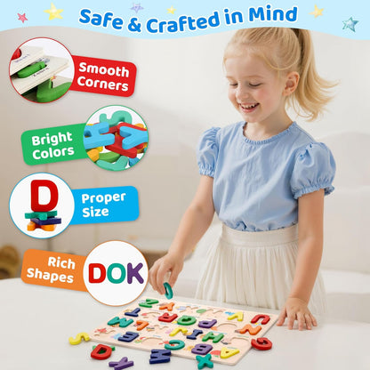 Shape Puzzles Wooden Puzzles for Toddlers, Peg Puzzle Educational Shape Sorter Toys Wooden Shape Board Puzzles, Preschool Learning Educational Toy for Baby Girls Boys