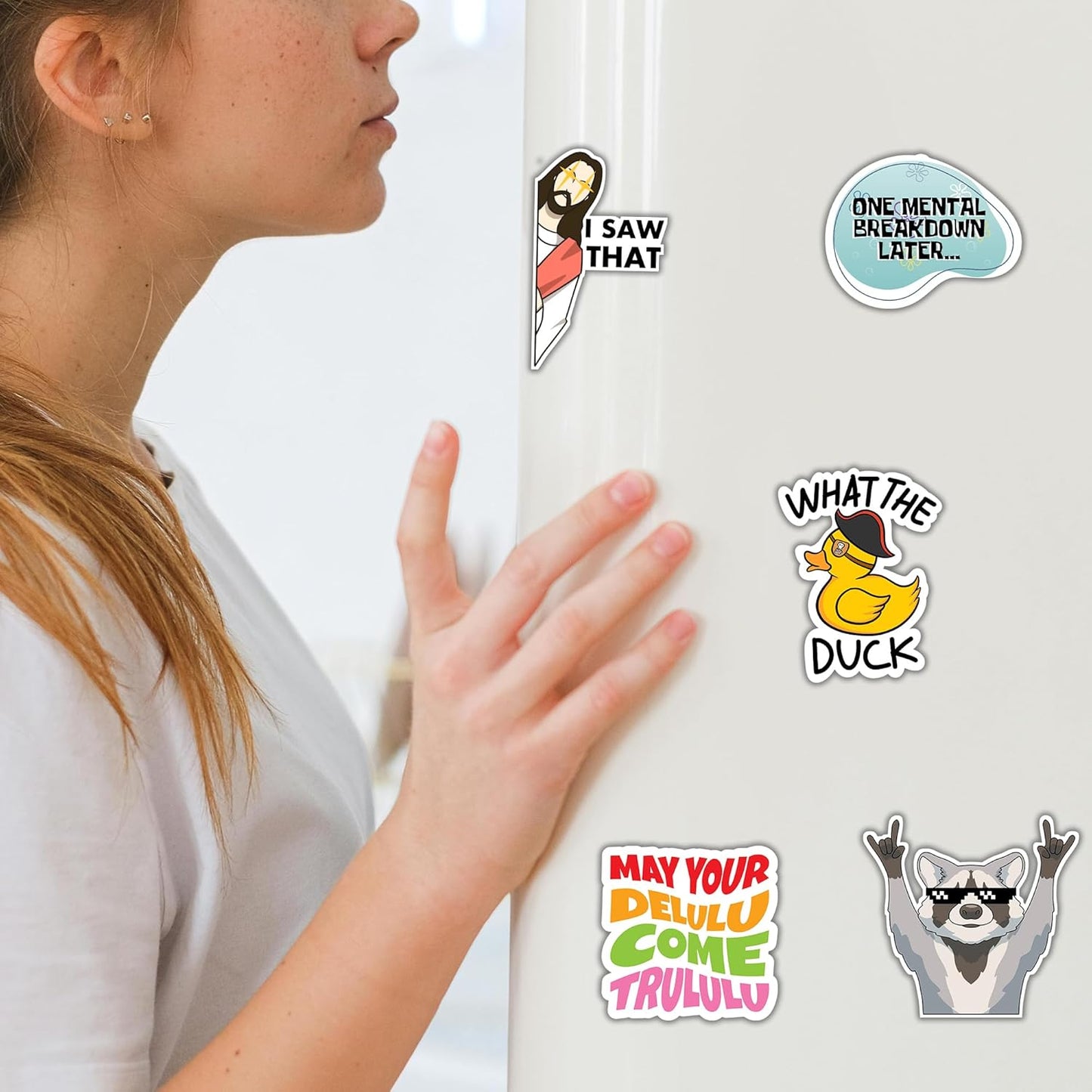 Debinolo 16 PCS Funny Fridge Magnets for Adults, and Words for Refridgerator Cabinet Door Dishwasher Filing Cabinets Tool Box Home/Office Decorations (16, Funny)