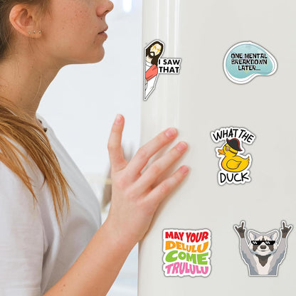 Debinolo 16 PCS Funny Fridge Magnets for Adults, and Words for Refridgerator Cabinet Door Dishwasher Filing Cabinets Tool Box Home/Office Decorations (16, Funny)