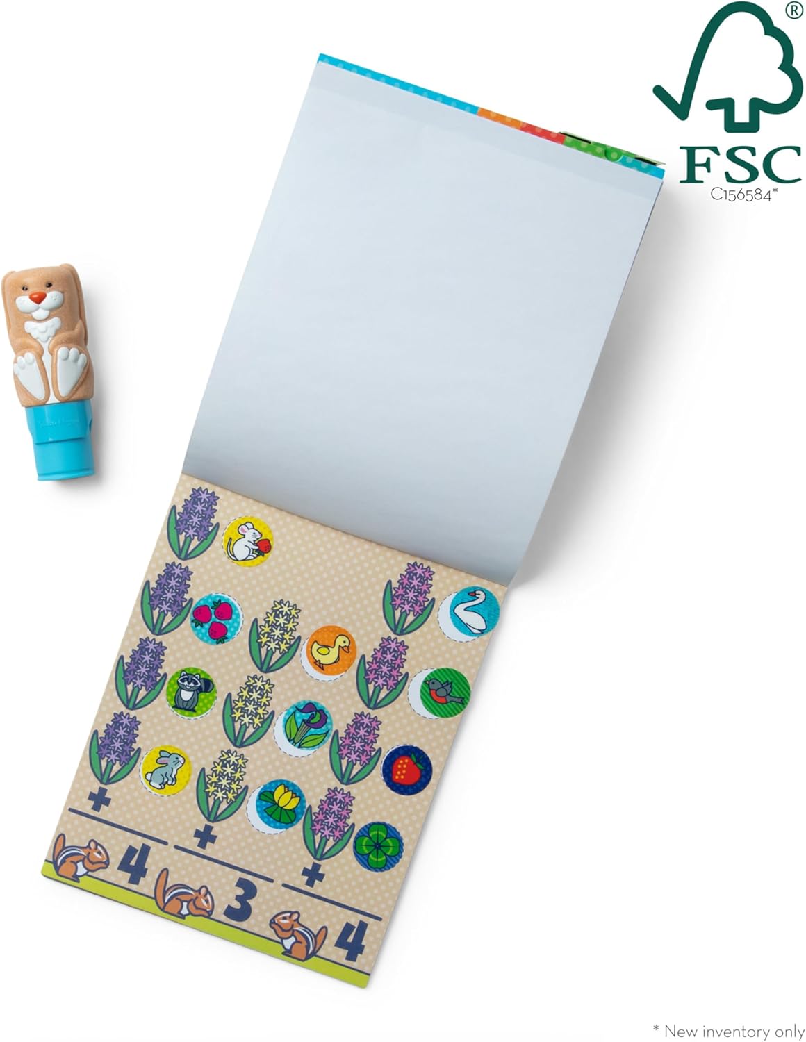 Melissa & Doug Sticker Wow!™ 24-Page Activity Pad and Sticker Stamper, 300 Stickers, Arts and Crafts Fidget Toy Collectible Character – Dog - for Kids Ages 3+ - FSC Certified