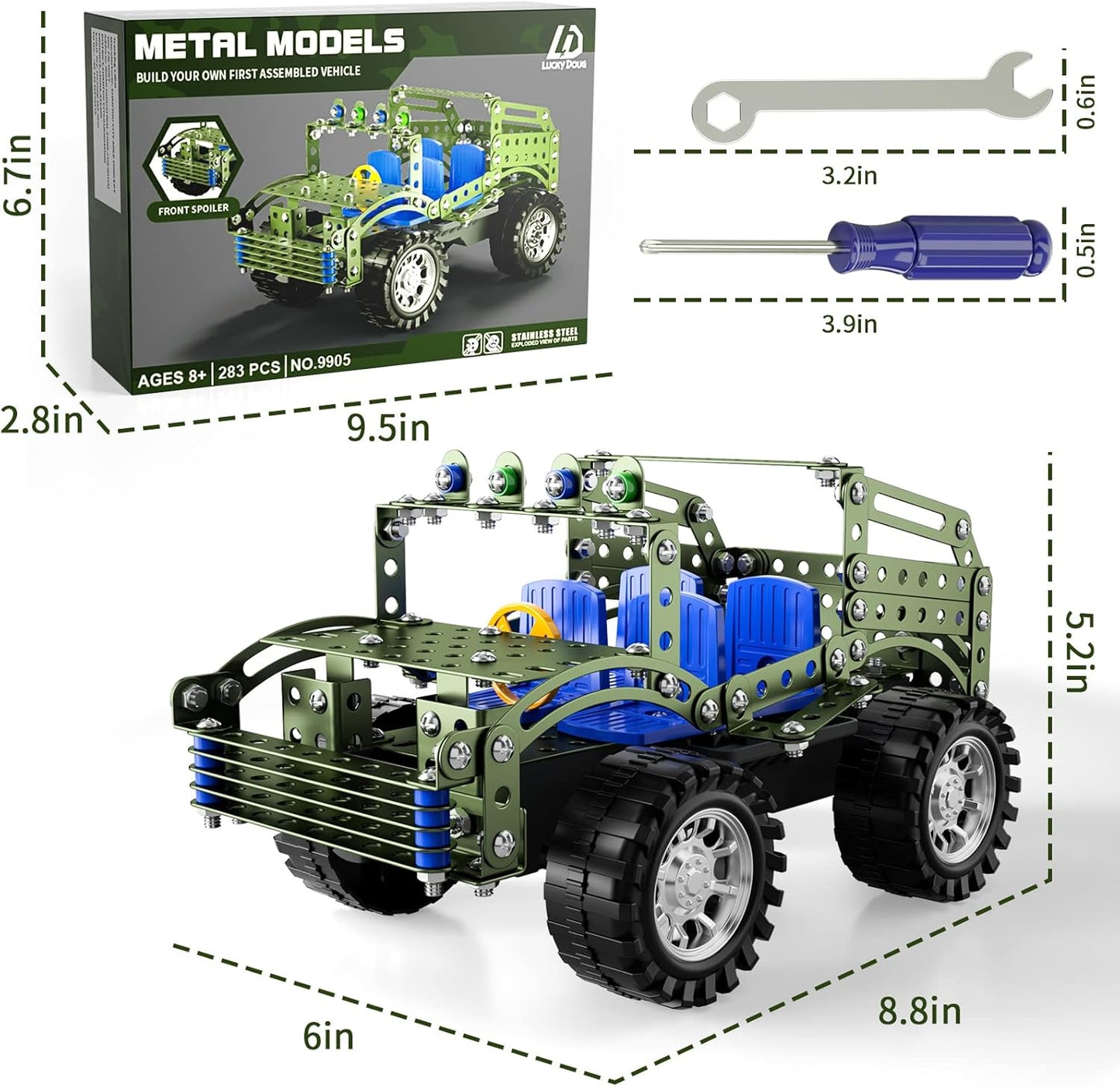 Lucky Doug STEM Building Projects Model Train Set Toys for Boys Kids 8 9 10 11 12 Years Old and Older - 340 PCS DIY Metal Building STEM Toys