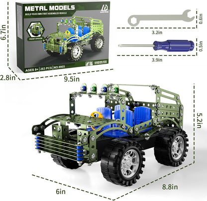 Lucky Doug STEM Building Projects Model Train Set Toys for Boys Kids 8 9 10 11 12 Years Old and Older - 340 PCS DIY Metal Building STEM Toys