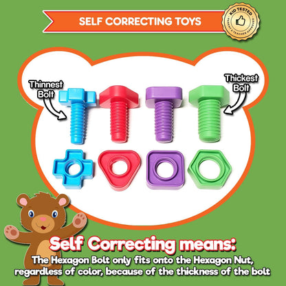 Jumbo Lacing Beads for Kids - Montessori Toddler Games and Educational Toys - Rainbow Matching Game and Stringing Bead Set with Toy Storage and Learning Activities eBook