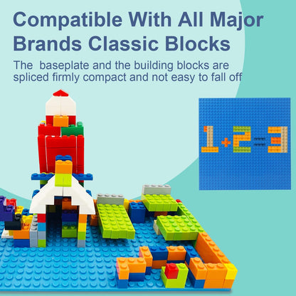 Classic Base Plates Compatible with Bricks & Baseplates, 10"x 10" and 10"x 5" Building Base Combo Set, Thick Boards Base Plates Can Be Used to Build Double Layer Buildings - 3pcs