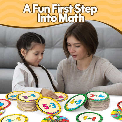 Math Flash Cards for Kids – Interactive Math Practice Kit with Addition & Subtraction, Preschool Learning Activities and Kindergarten Flash Cards for Classroom or Homeschool