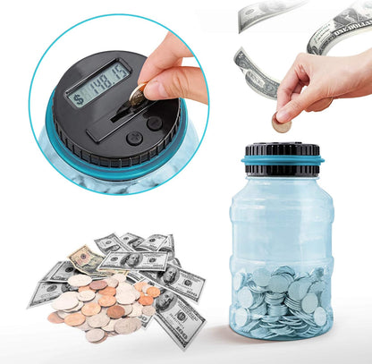 Large Piggy Bank for Adults Kids, Vcertcpl Digital Coin Counting Bank with LCD Counter, 1.8L Capacity Coin Bank Money Jar for Adults, Designed for All US Coins (Purple)