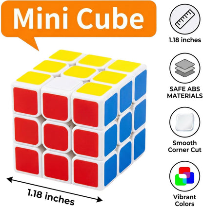 36 Pack Mini Speed Cube Puzzle Party Favors for Kids - 1.18" Smooth Corner Cut 3x3 Brain Teasers for Classroom Prizes, End of Year Student Gifts, Treasure Box Toys & Road Trip Travel Game