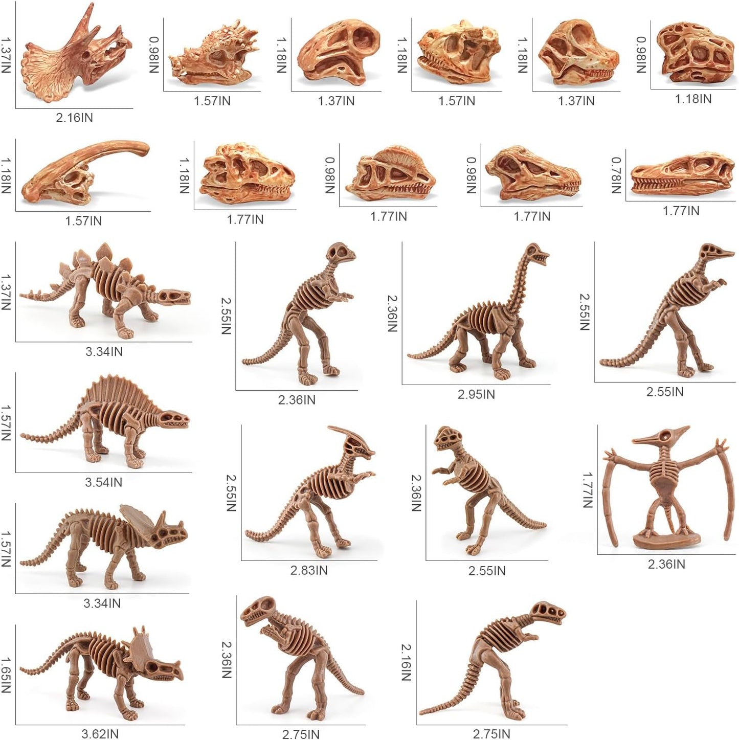 LC JoyCre Mini Dinosaur Bones for Kids Sandbox Toys - Realistic Fake Dinosaur Bones for Kids to Dig Up