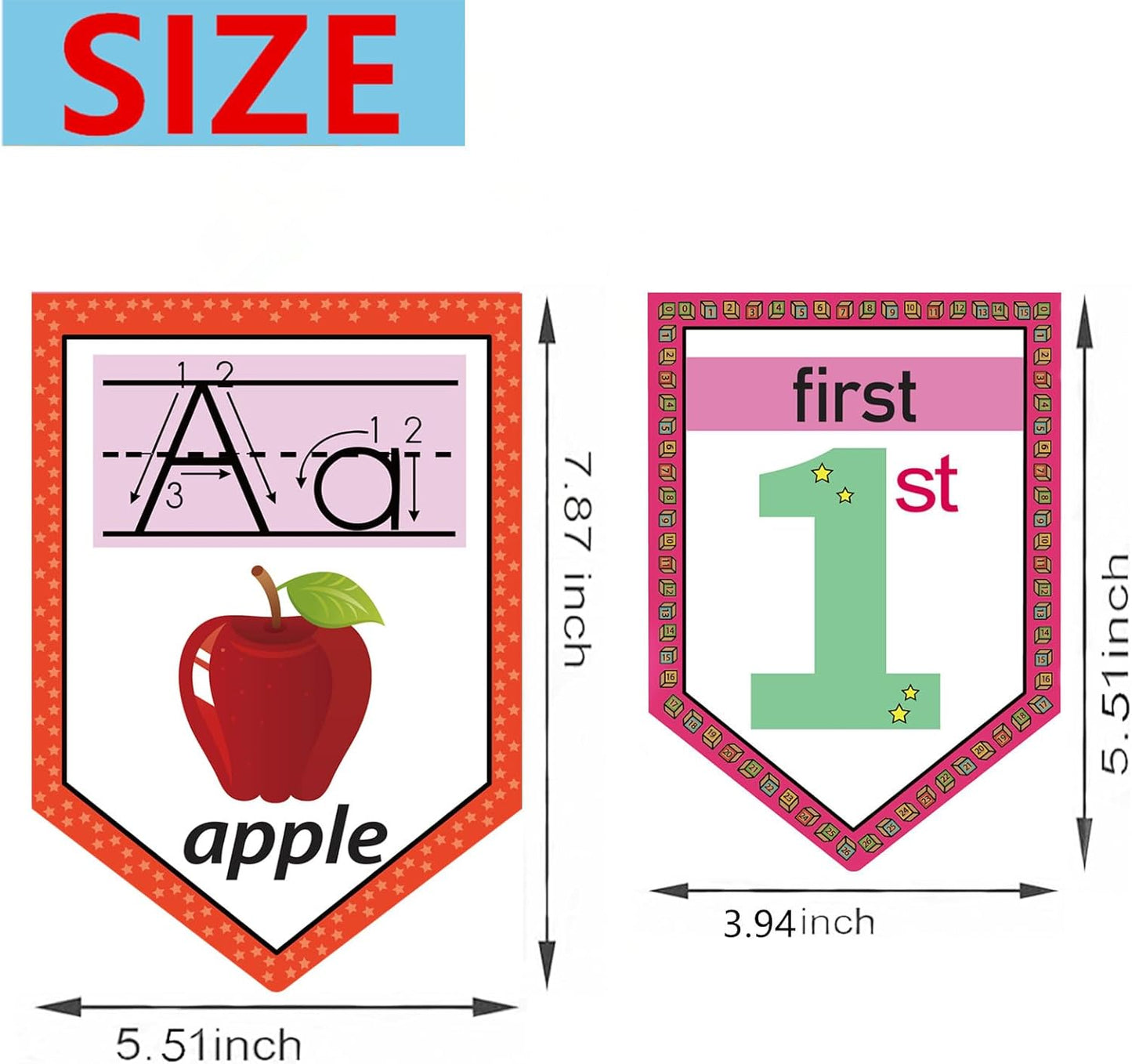 48 Pieces Cursive Alphabet and Number Back to School Bulletin Board Set, Cursive Letter Formation Cards, Early Learning Posters Cards for Kindergarten Primary Classroom Wall Décor(Cursive Style)