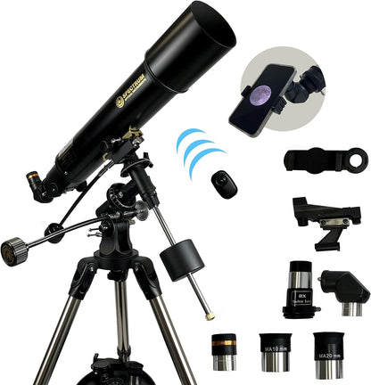 SpectrumOI Telescope for Kids, Telescope for Adults Astronomy Gifts for Kids 8-12 - Premium Refractor 70mm Aperture with Carry Bag and Phone Holder
