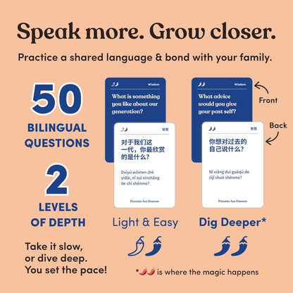 Parents Are Human, Relationship Cards, Get to Know Each Other Better, Parents, Families, Teens & Kids Relationship Building, Light & Deep Questions, 70 Questions & Activity Cards, English