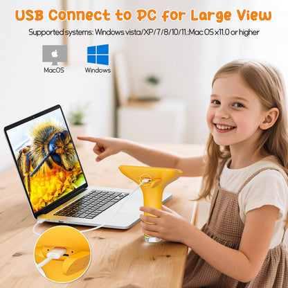 SKYBASIC Digital Microscope for Kids, 3" Screen 1000X Handheld Microscope HD Pocket Portable Microscopes Camera, Science Edu Fun Toys for Ages 4-12 Children Students Boys Girls -Blue
