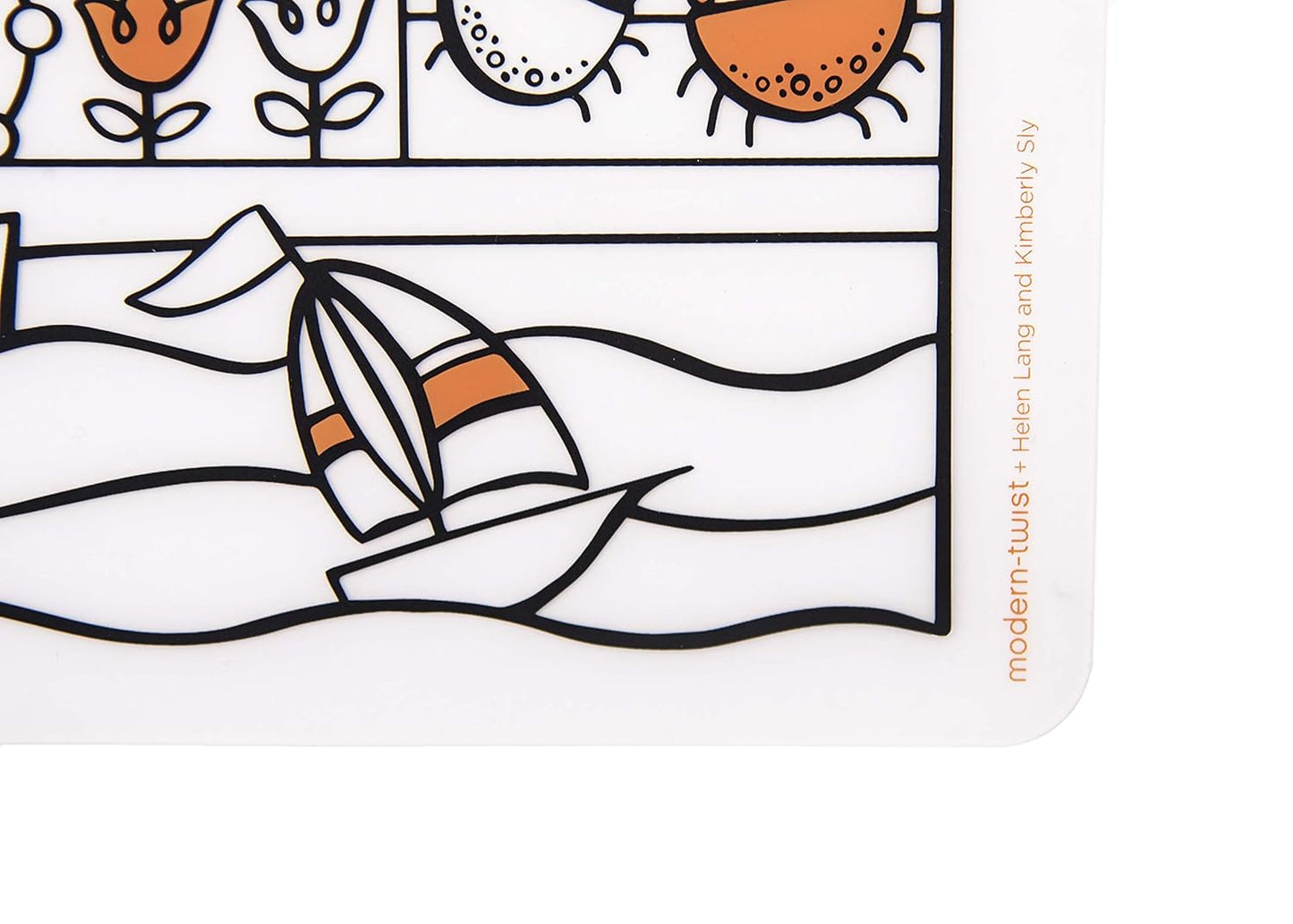 Modern-Twist 100% Plastic Free Silicone Waterproof, Dishwasher Safe Doodle Mat, Single Mat, Alphabet Animals