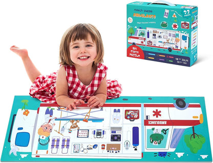 Jumbo Floor Puzzle for Kids,23 Piece Fire Truck Large Jigsaw Puzzles,Puzzle for Toddler Ages 3-5,Fun Educational Preschool Learning Toy Gift for Boys & Girls Ages 4-8