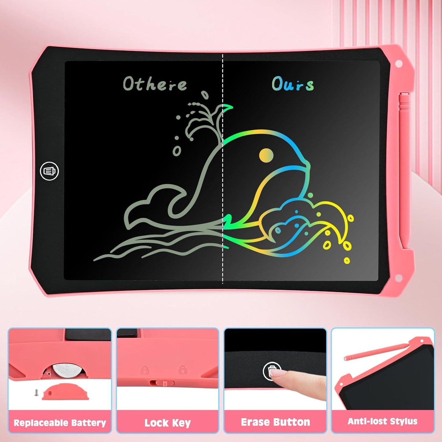 cimetech Toddler Girl Gifts, LCD Writing Tablet 2 Pack, Kids Toys for 3 4 5 6 Year Old Boys, 8.5 Inch Drawing Pad Painting Coloring Books, Travel Essentials Activities, Birthday Gifts Toddler Age 1-3