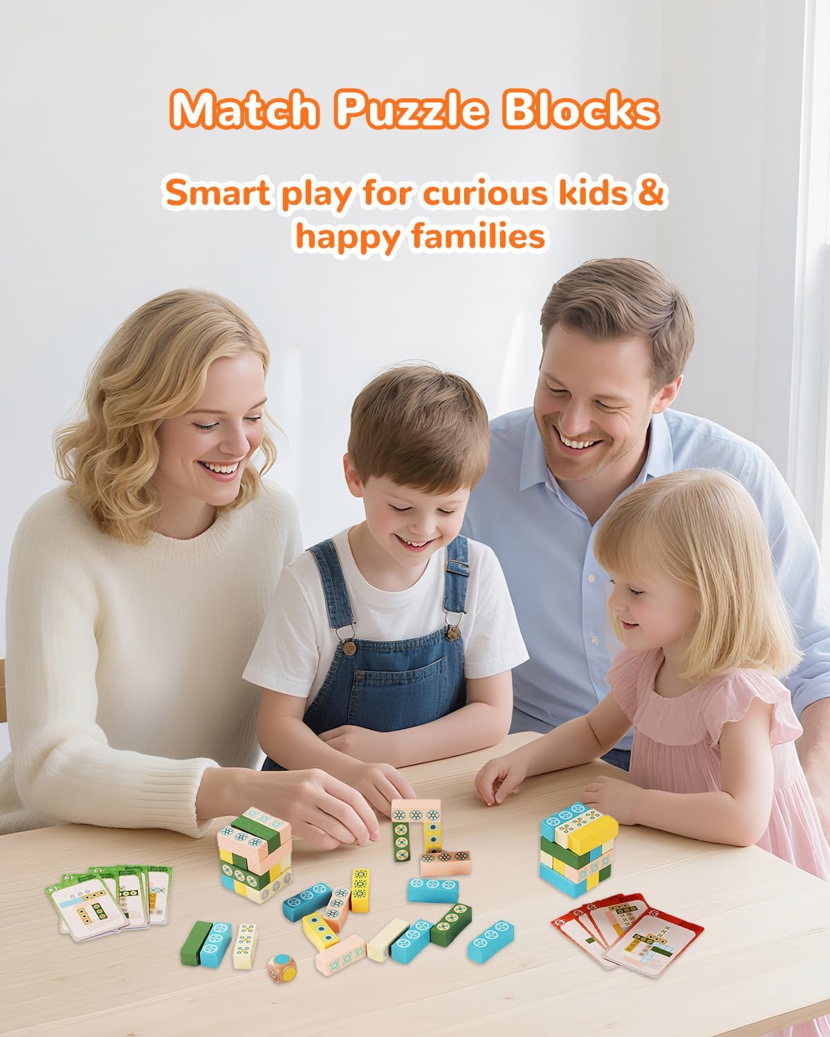 Wooden Stacking Tower Game for Kids & Adults – Educational Wooden Stacking Blocks Puzzle Game for Kids Ages 3+, Fast-Paced Family Fun for Party, Classroom & Kid Games