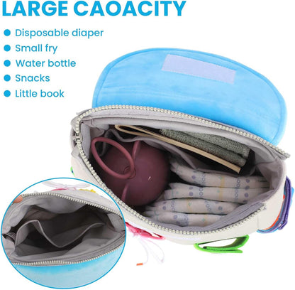 Busy Board - Toddler Backpack with Buckles and Learning Activity Toys - Develop Fine Motor Skills and Basic Life Skills - Learn to Tie Shoes - Children's Travel Toy