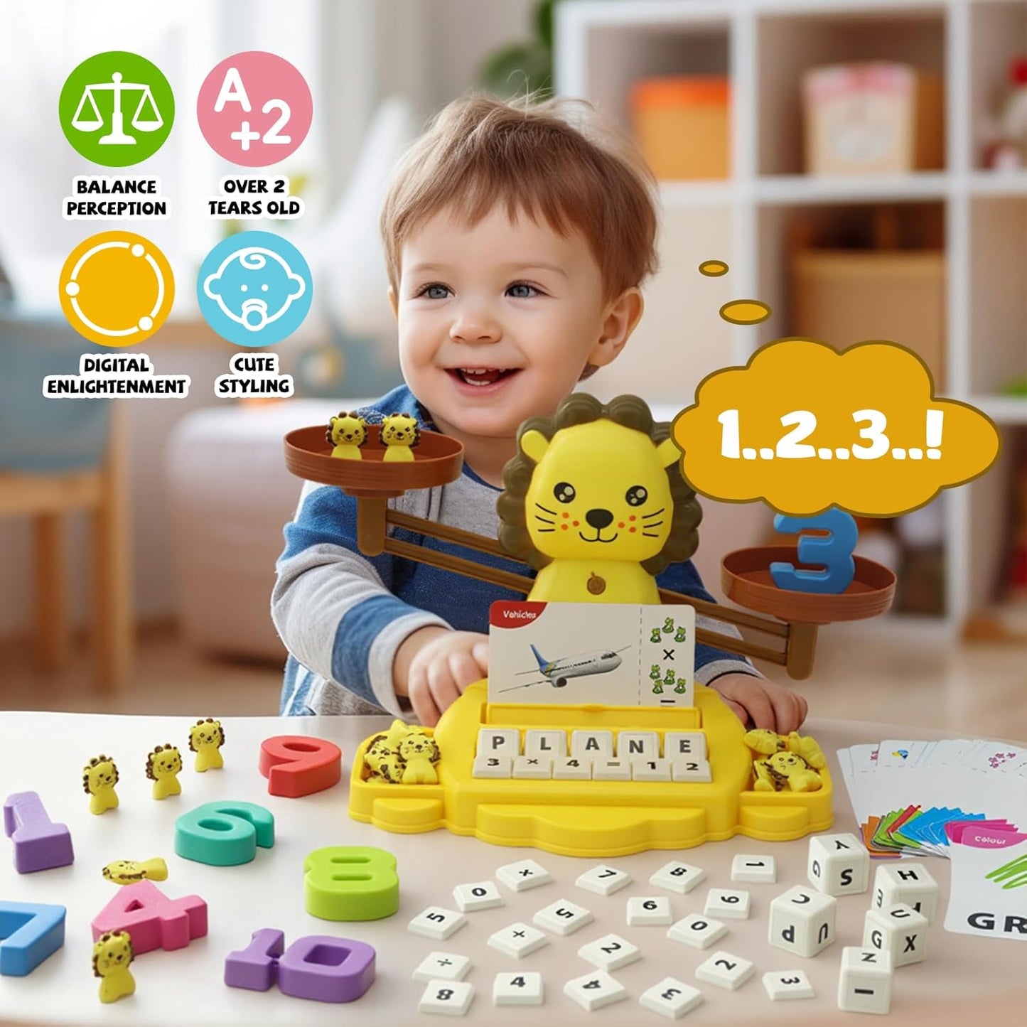 Snugzy Dinosaur Balance Counting Toys Math Game Montessori Toys Learning Games for Kids Educational Toy Gifts for Boys Girls Age 5-7