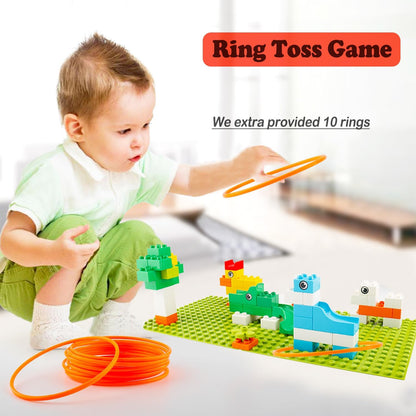 Anpcso Marble Run Building Blocks for Kids Age 3-8, 128 Pcs STEM Building Bricks Set with Toss Ring Game, Educational Learning Toys for Toddlers Boys Girls Gifts- Compatible with All Major Brands