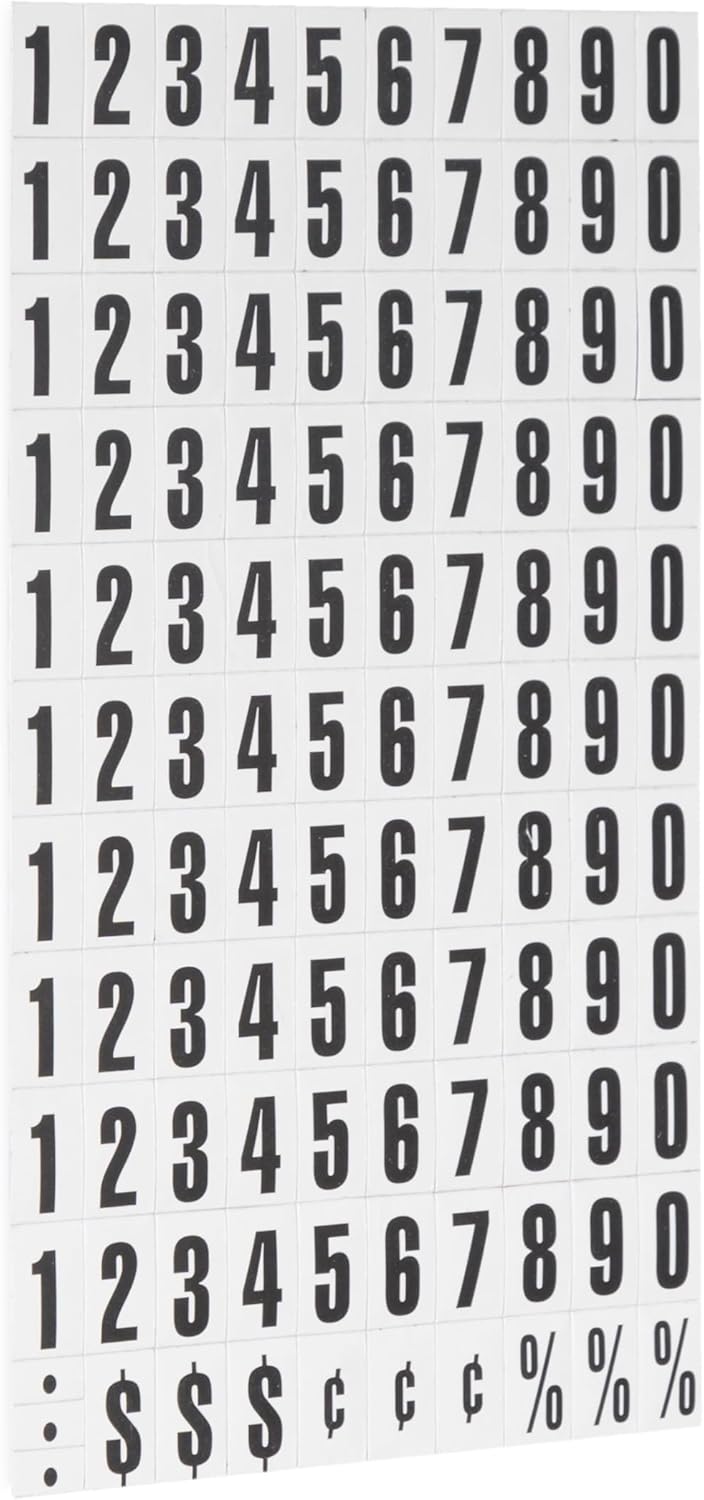 MasterVision Interchangeable Magnetic Board Accessories, Numbers, Black, 0.75" h