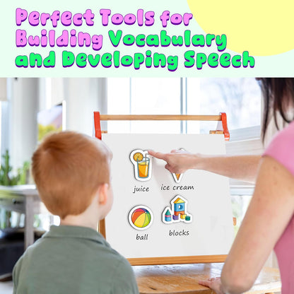 50 First Words Fridge Magnets for Toddlers,Refrigerator Magnets for Kids Baby Reading Speech Therapy Learn to Read Educational Learning Magnetic Toys for Whiteboard Preschool Homeschool