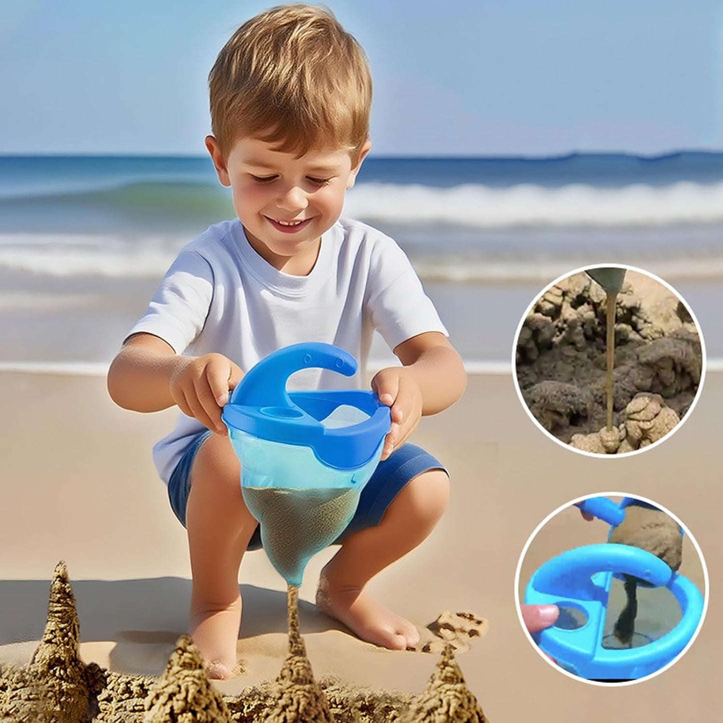 Pack of 14 Water Play Toy for Outdoor Sand Beach Bath Time Fun with Shovels and Sand and Toy Family Outdoor Games