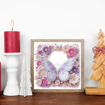 POETRYDRAW Pink Butterfly Special Shaped 5D DIY Partial Drill Diamond Art Painting Kit 30x30cm (Butterfly-1)