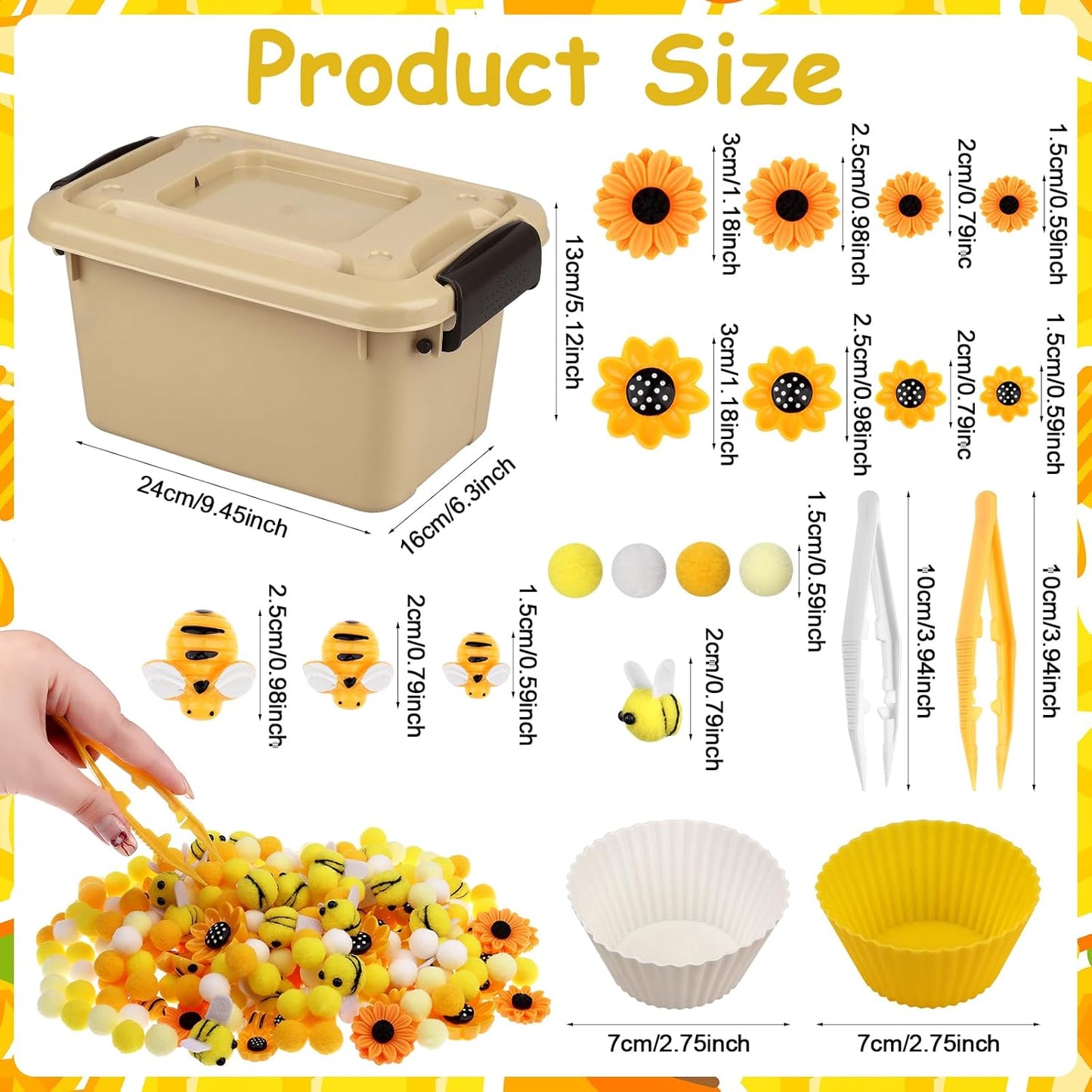286Pcs Letters and Numbers Sensory Bin Filler Fine Motor Toys Counting Sorting 200 Felt Pompoms 76 Magnetic Letters Numbers 4 Tweezers 5 Silicone Plates 1 Storage Box for Counting Sorting DIY Crafts