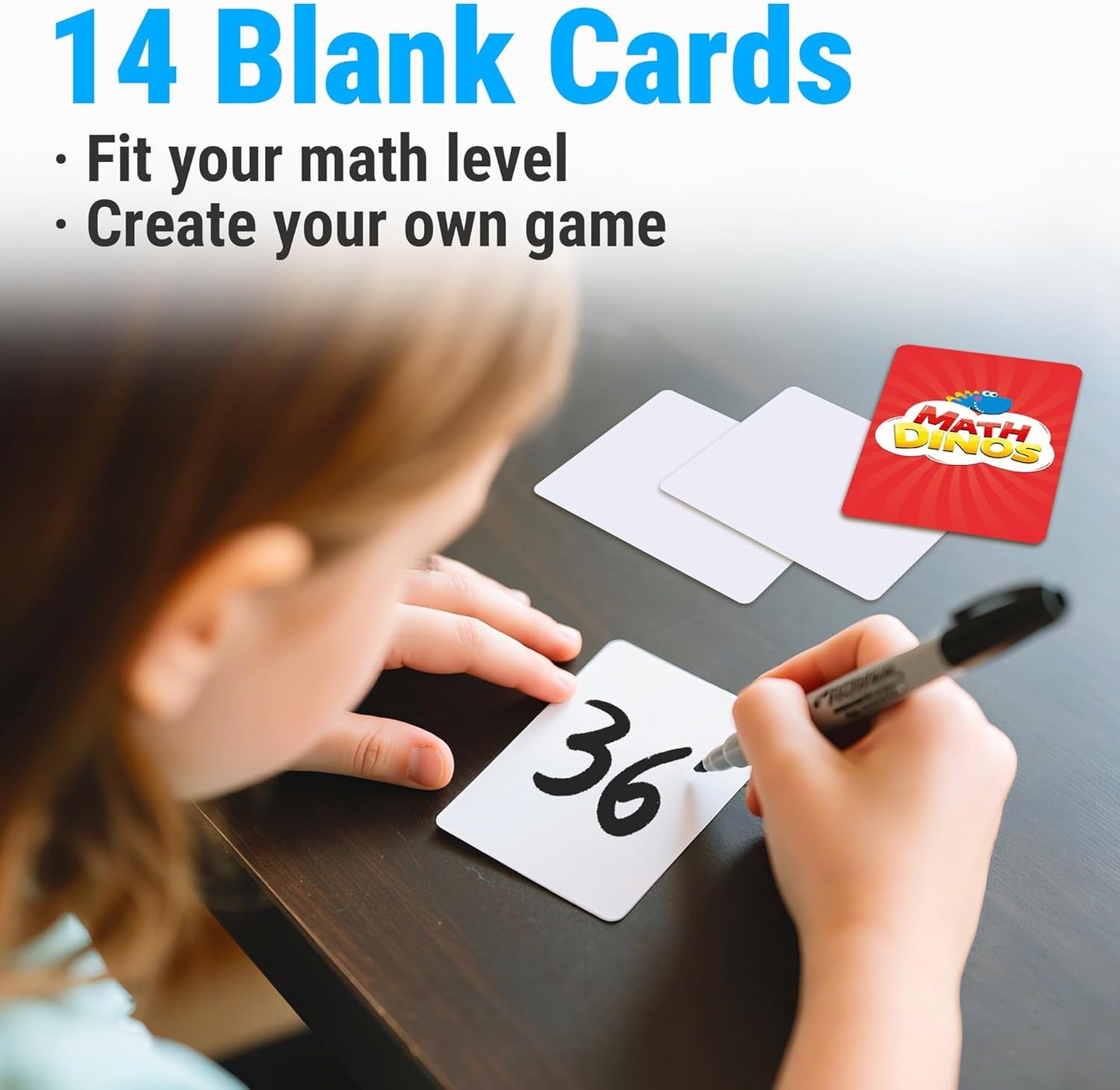 rokt&razo, Math Dinos, Math Card Game for Kids 5+, 8+, Fast-Paced Addition, Subtraction, Multiplication & Division, Adjustable Difficulty, Perfect for Homeschool, STEM Study Aid, Teaching Tools