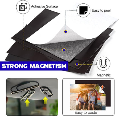Adhesive Magnetic Sheets for Letter Size 8.5x11 (Pack of 8),Magnet Sheets with Self-Stick Adhesive for Home/Classroom/Office,Easy Cut DIY Paper Craft Magnet