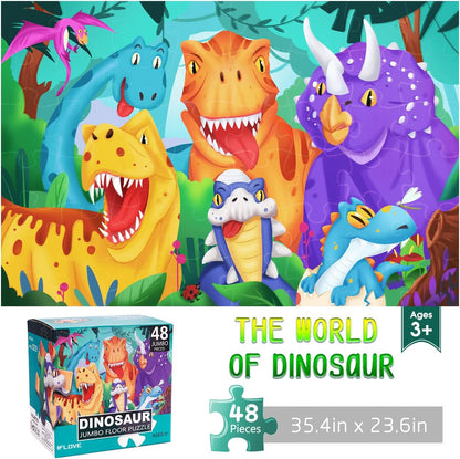 Jumbo Floor Puzzle for Kids,Farm Animals Jigsaw Large Puzzles,48 Piece Barn Puzzle for Toddler Ages 3-5,Children Learning Preschool Educational Toys,Birthday Easter Gift for 4-8 Years Old Boy and Girl