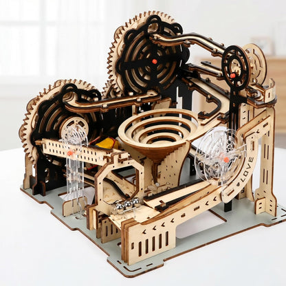 3D Wooden Puzzles Marble Run Chain Kit, Wood Creative Mechanical Puzzles Assembly Model Building Kits to Build for Adults & Kids, DIY Wooden Puzzle Hobbies Toys for Adults &Teens Gifts