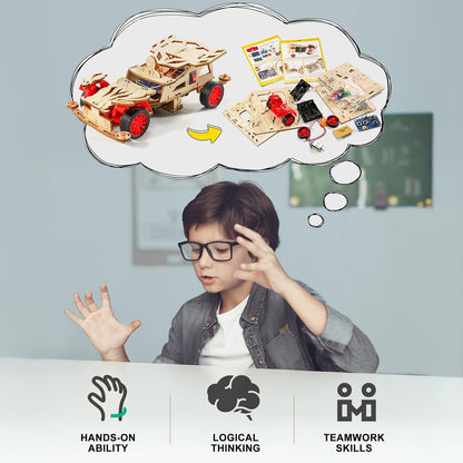 STEM Kits for Kids Age 8-10, STEM Toys for Boys 8-13, Remote Control Model Car Building Kits, Wood 3D Puzzles 8-12, Science Crafts Projects, Gifts for 8 9 10 11 12 13 14 Year Old Teen Boys Girls