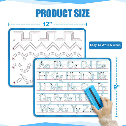 Dry Erase Number Line Whiteboard, 9" x 12" 1-100 Number Double-Sided Math Practicing Chart, Homeschool Supplies，Educational Tools for Kids Students Classroom