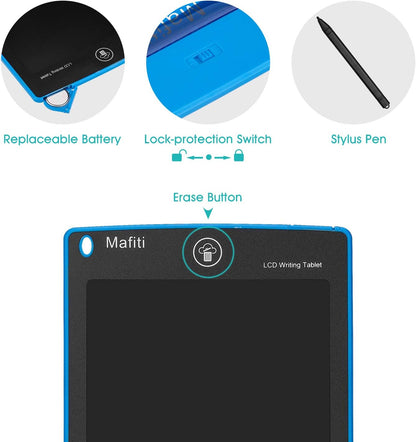 Mafiti LCD Writing Tablet 8.5 Inch Electronic Writing Drawing Pad Portable Doodle Board Gifts for Kids Office Memo Home Whiteboard Black