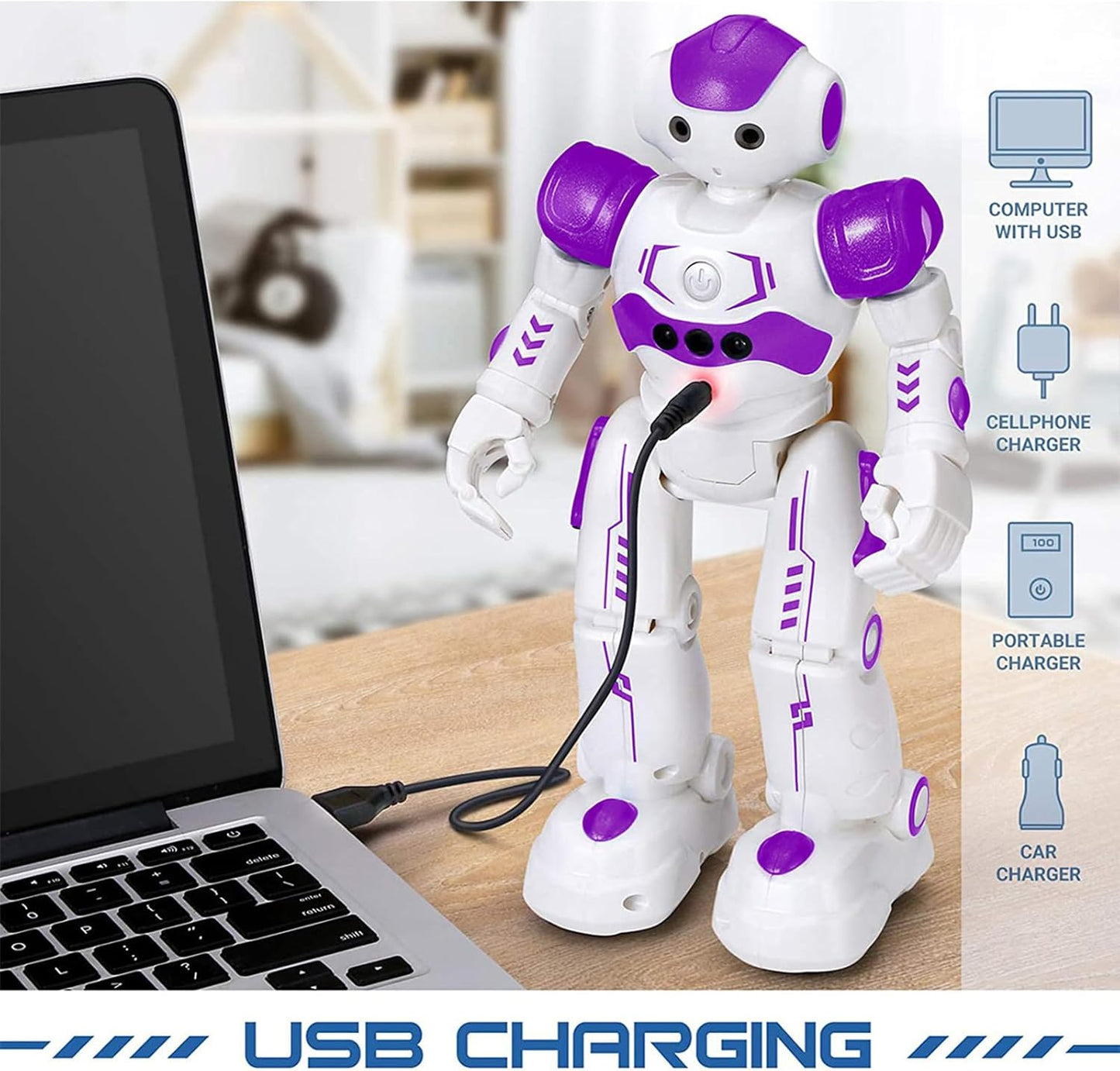 KingsDragon RC Robot Toys for Kids, Gesture & Sensing Programmable Remote Control Smart Robot for Age 3 4 5 6 7 8 Year Old Boys Girls Birthday Gift Present