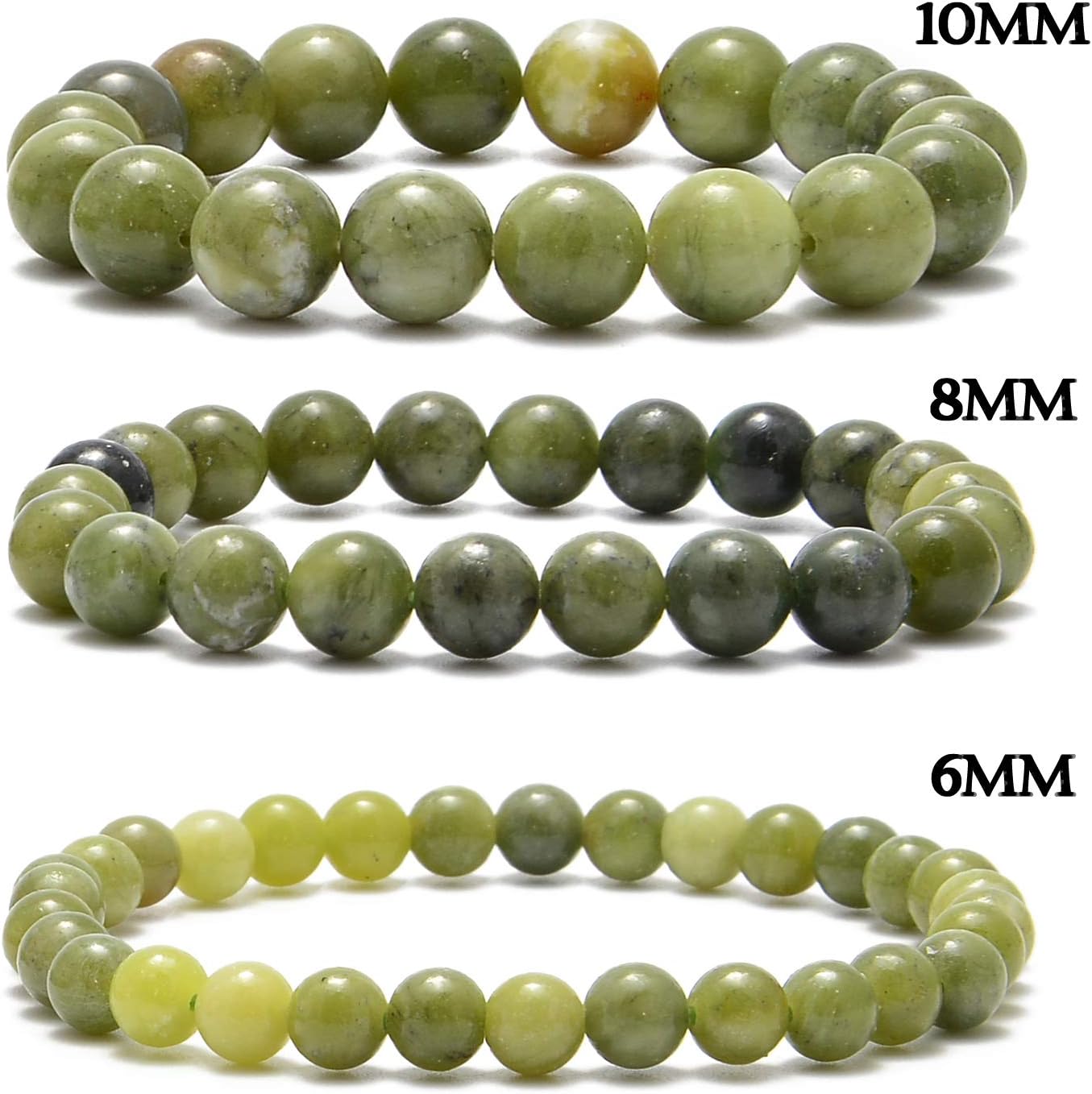 NCB 100pcs Original Natural Stone Beads Gemstone Round Loose Beads 6mm 8mm 10mm (Blue Aventurine, 6mm 100Beads) - Colors B
