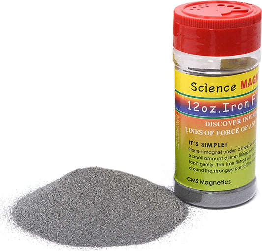 12 oz Fine Iron Filings Magnetic Iron Powder for Magnet Education and School Projects - Discover The World of Magnetics & See Magnetic Lines of This Unseen Force & More (One Pack)