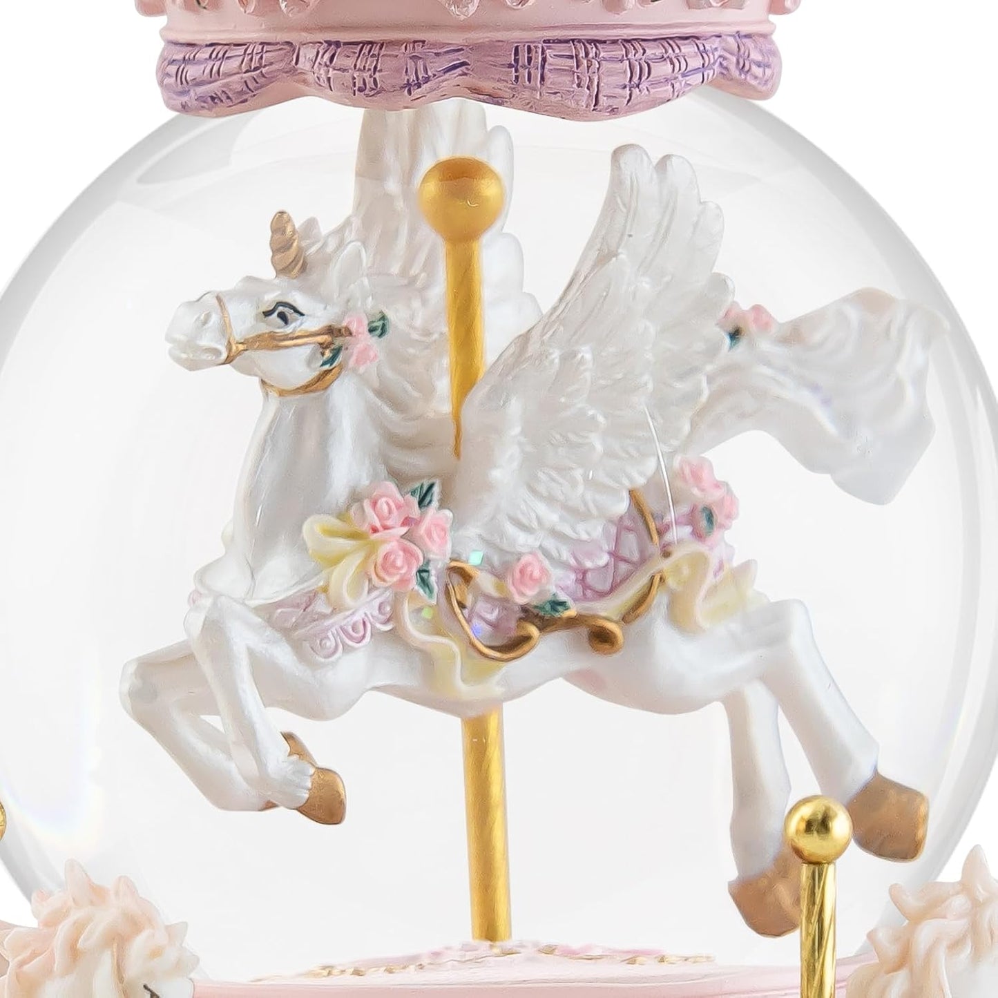 Magical Unicorn Snow Globe with “Somewhere Over the Rainbow” Music, Rotating Carousel Music Box, LED Lights & Glitter Snow, Perfect Birthday, Xmas, Valentine’s Gift, for Girls, Kids & Unicorn Lovers