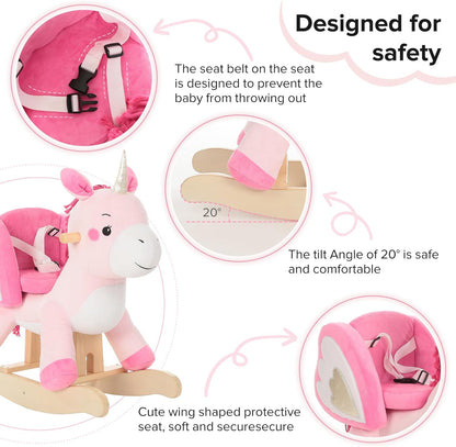 labebe - Baby Rocking Horse, Ride Unicorn, Kid Ride On Toy for 6 Month-3 Year Old, Infant (Boy Girl) Plush Animal Rocker, Toddler/Child Stuffed Ride Toy (Pink) | Kid Ride On Toy, Infant, Plush Animal Rocker, Toddler/Child, Stuffed Ride Toy