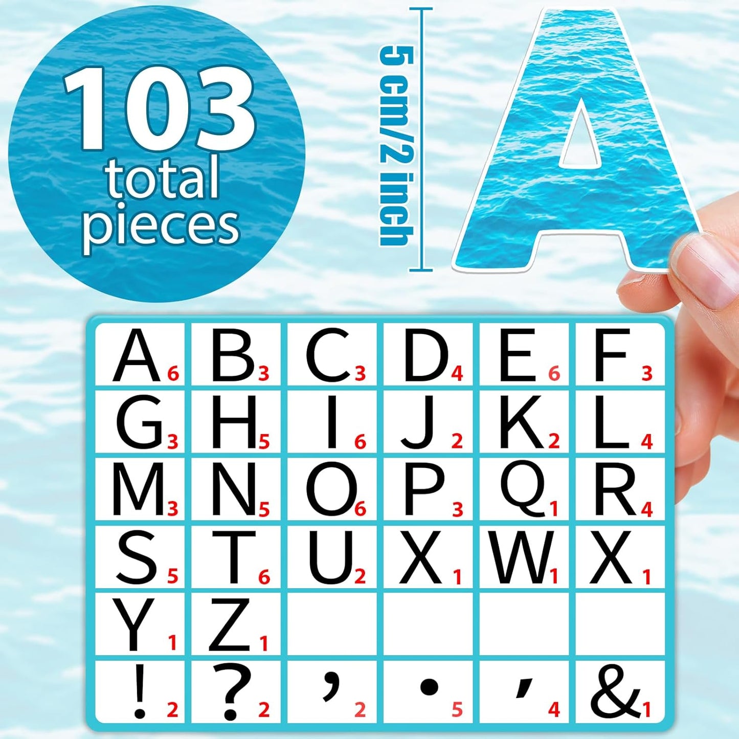 Qyeahkj 103 Pcs Glitter Silver Magnetic Letters - 2'' Alphabet Letters Kit for Classroom, Whiteboard, Fridge, Teachers & Preschool Learning
