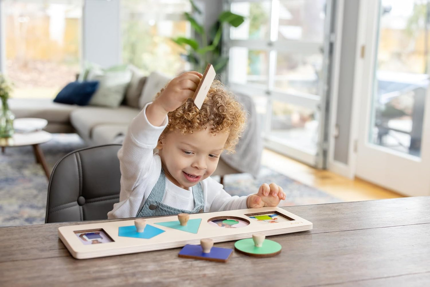 LOVEVERY | Friends of All Shapes Puzzle | Montessori Toddler Toy, Ages 16 Months+