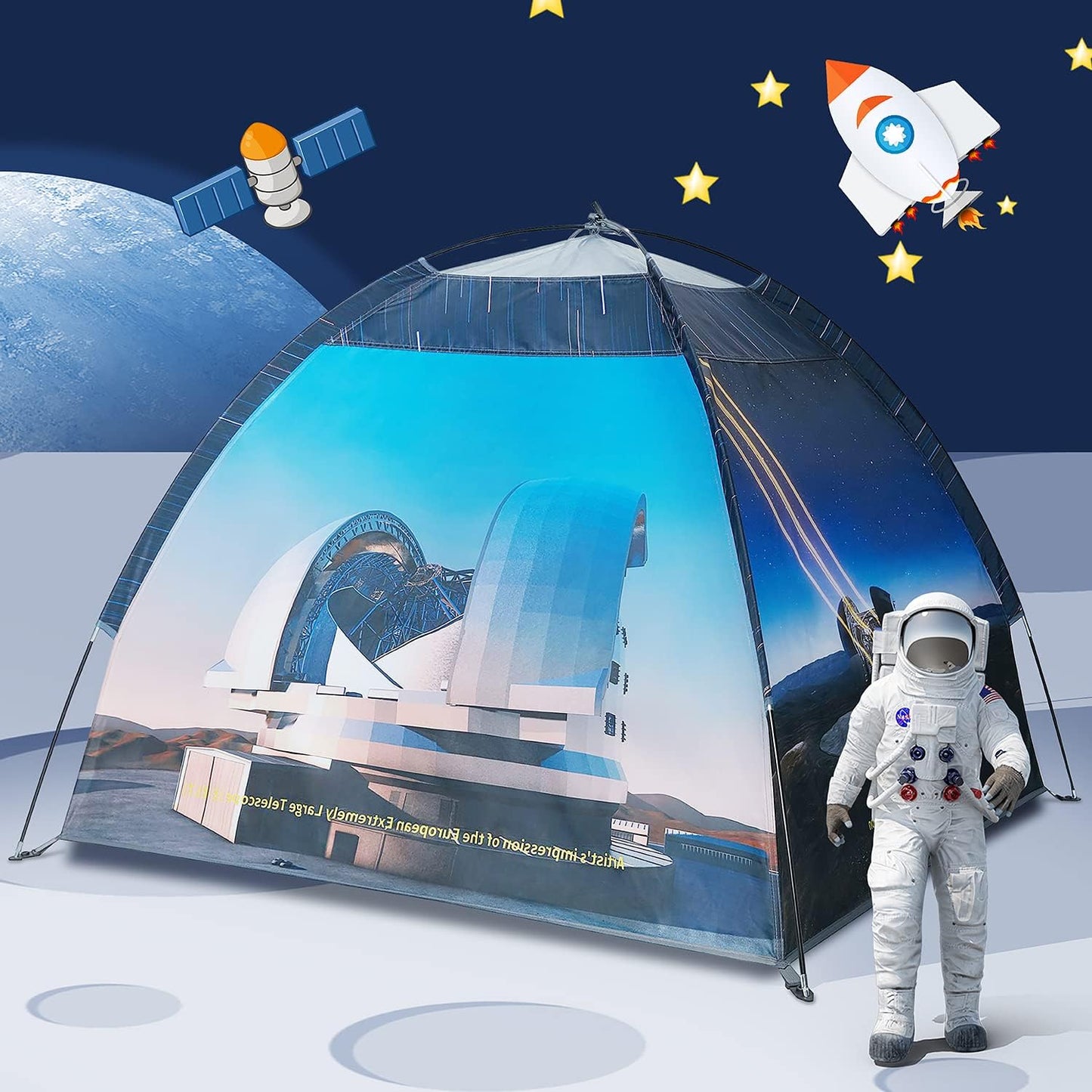 Mnagant James Webb Space Telescope Kids Play Tent Indoor & Outdoor for Boys and Girls(61" x 61" x 45")